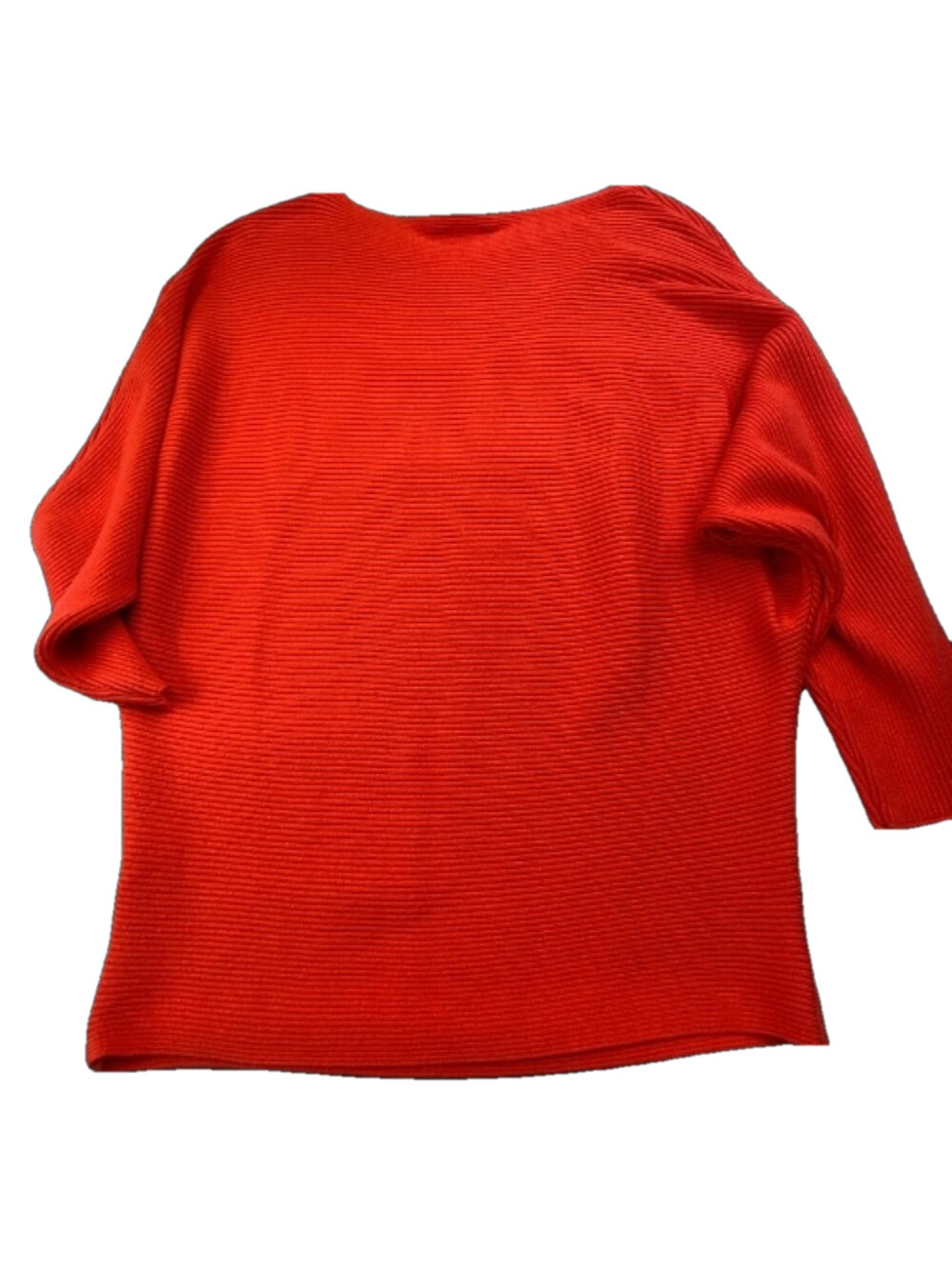 CeCe by Cynthia Steffe Ribbed Knitted Sweater Cotton Blend Breathable Orange W S
